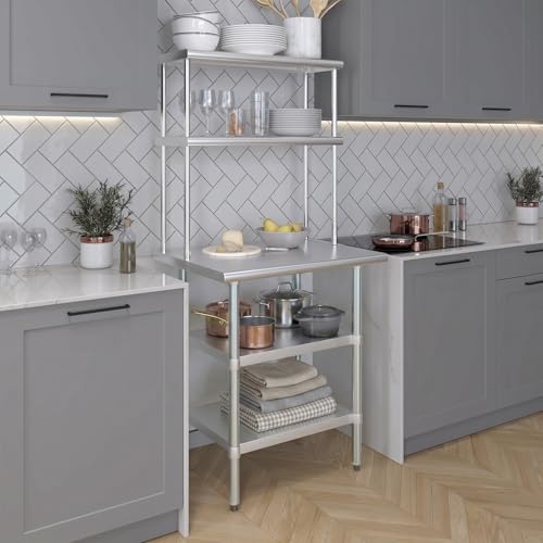 Stainless Steel Work Table with 2 Shelves