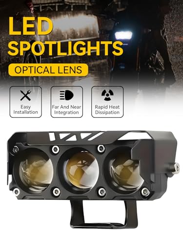 Motorcycle Driving Lights Yellow White Dual Color 8
