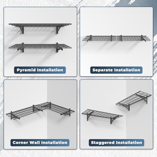 2 Pack Garage Shelving Wall Mounted
