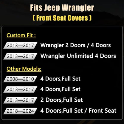 Wrangler JK Seat Covers Custom Fit for Jeep Wrangler (3 Count)