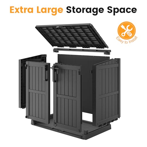 Outdoor Storage Cabinet 37 Cu Ft with Lockable Doors
