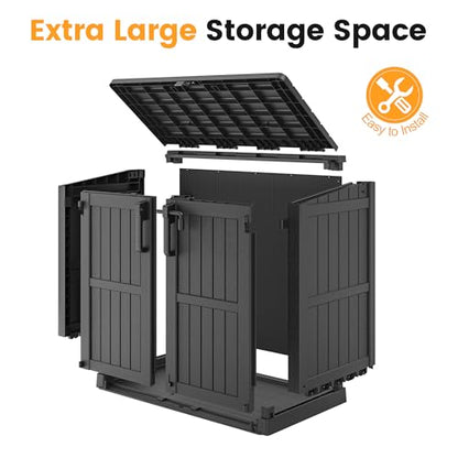 Outdoor Storage Cabinet 37 Cu Ft with Lockable Doors