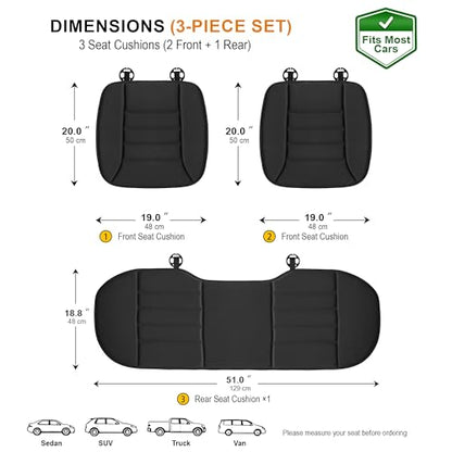 3 Piece Memory Foam Car Seat Cushion Set for Driving Comfort (3 Count)
