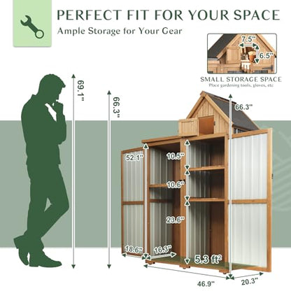Outdoor Storage Cabinet Weatherproof with 3 Adjustable Shelves