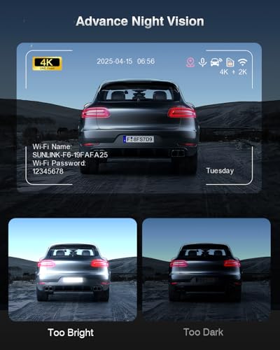 4K Dash Cam Front and Rear