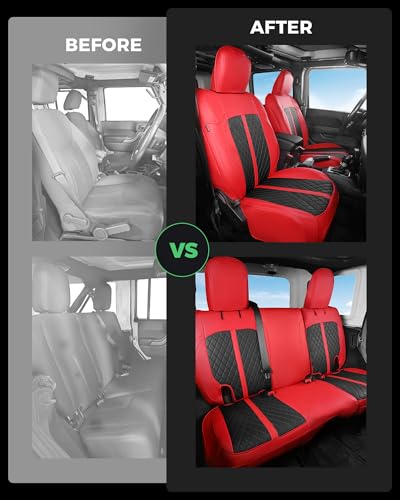 for Jeep Wrangler Leather Custom Car Seat Covers Full Set 4 Door