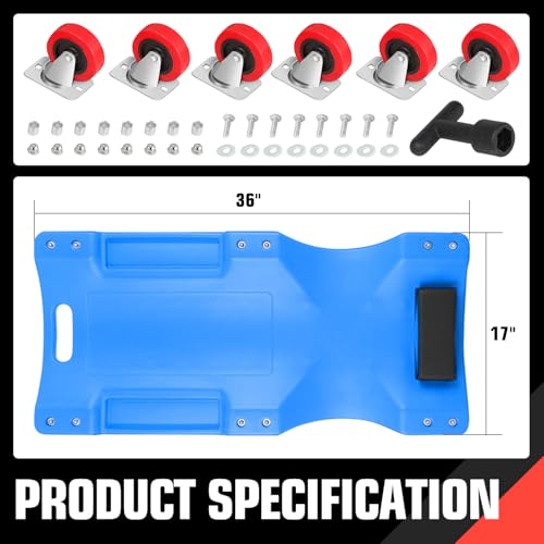 36" L X 17" W x 4.25" H Vehicle Repair Low Profile Automotive Creeper w