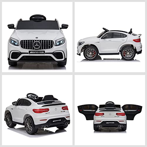 12V Toddler Ride On Car Mercedes Benz AMG GLC63S Coupe 2 Speed White