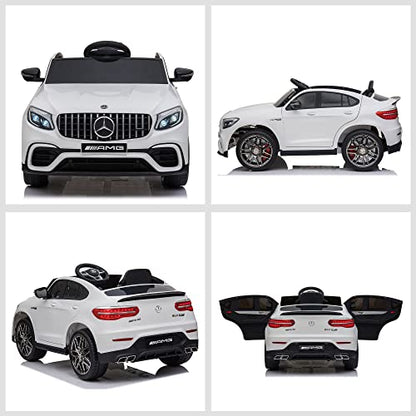 12V Toddler Ride On Car Mercedes Benz AMG GLC63S Coupe 2 Speed White