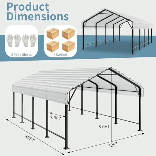 12x20 FT Metal Carport