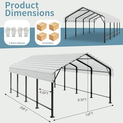 12x20 FT Metal Carport