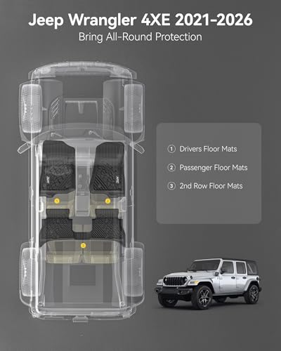 Floor Mats for Jeep Wrangler 4XE 2021