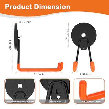 Strong Magnetic Hooks Heavy Duty Neodymium Magnet Tool Holder Large Magnet Garage Hooks for Hanging Broom (2 Count)