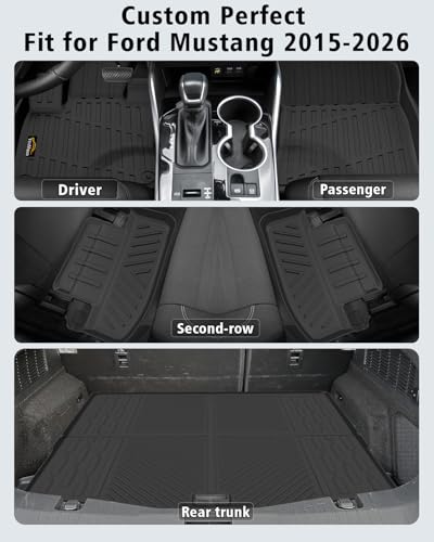 Floor Mats & Cargo Liner Custom Fit for Ford Mustang 2026 2025 2015