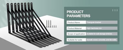12 Pack L18 x H 12" Black Heavy Duty Shelf Brackets with Screws Metal Shelf Brackets Shelf Support Angle Brackets for Shelves L Brackets Heavy Duty Floating Shelf (12 Count)