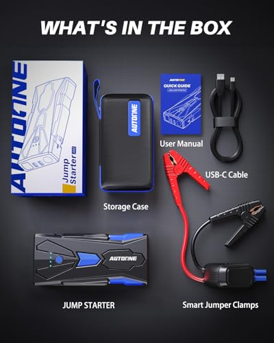 6000A Car Battery Jump Starter Up to All Gas & 12L Diesel Engine