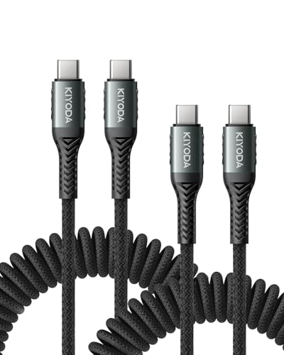 USB C to USB C Cable Coiled 3FT 2Pack (2 Count)