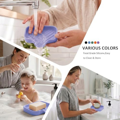 Silicone Soap Dish with Drain Spout