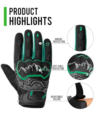 Motorcycle Gloves Motorbike Glove for Men Women Full Finger Knuckle Protection Touch Screen Cycling ATV Hiking Riding
