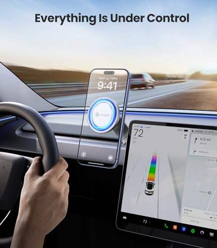 Tesla Phone Mount【Strongest Magnet Power】 Foldable Hidden Tesla Phone Holder Fit for All Phones