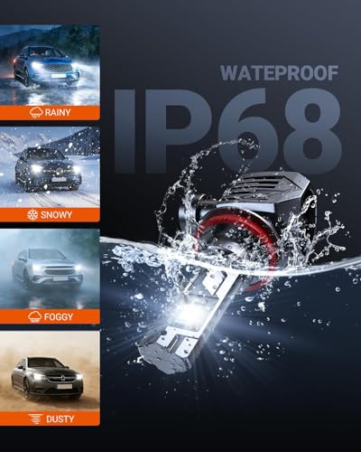 H8 H11 Fog Lamps 75000LM High Power 9×Brighteness for ATVs & Powersports (2 Count)