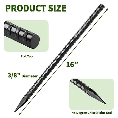 16 inches Rebar Stakes Heavy Duty (34 Count)