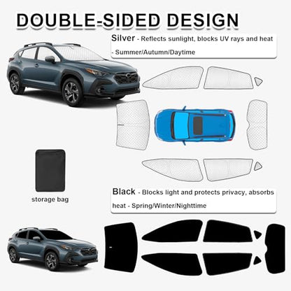 8pcs Thicken Sun Shades for Subaru Crosstrek 2024 2025 2026 Accessories (8 Count)