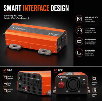 1080W Pure Sine Wave Power Inverter 12V to 110