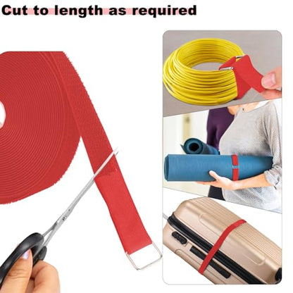 1"x16ft Hook and Loop Straps with 25 Metal Buckles