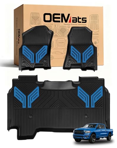 Premium Color TPE Floor Mats for Ram 1500 Crew Cab 2019