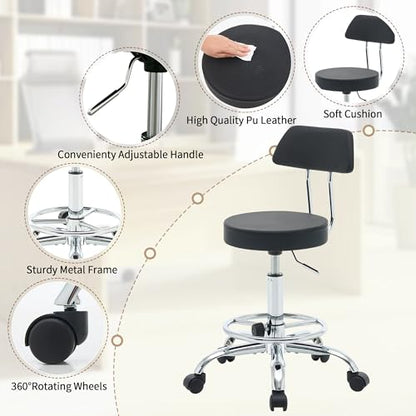 Rolling Stool with Back
