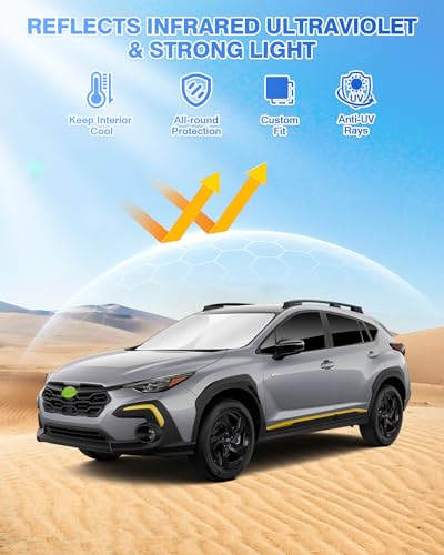 Sunshades for Subaru Crosstrek 2024 2025 2026 Accessories Windshield Sun Shade Side Rear Window Shade Cover Sun Visor Shield Privacy Protection Keep Vehicle Cool Black 8PCS (8 Count)
