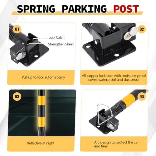 1 Pcs Spring Parking Post Barrier