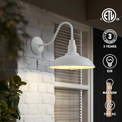 14 Inch Dome Outdoor Gooseneck Barn Light Fixture for Farmhouse