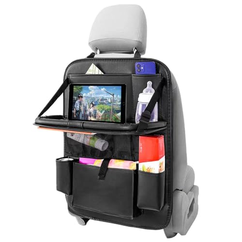 Leather Car Backseat Organizer with Tablet Holder