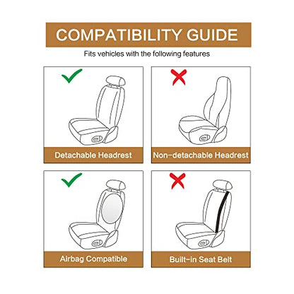 Leather Car Seat Covers Front Pair