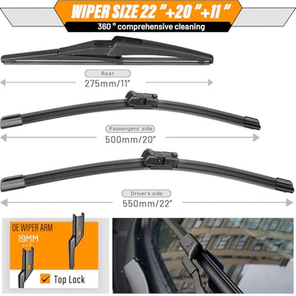 Windshield Wiper Blade Replacement for Jeep Renegade 2015