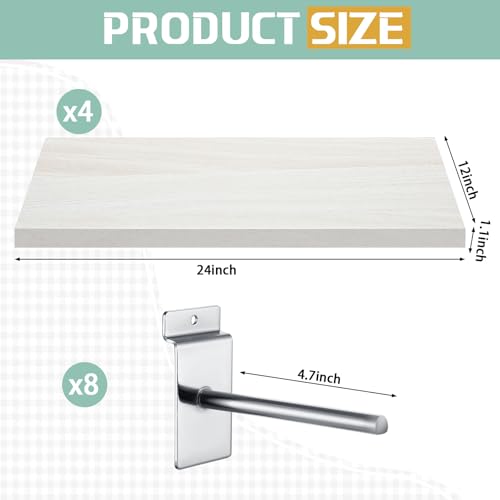 Wooden Floating Shelves for Wall Set of 4 (4 Count)