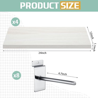 Wooden Floating Shelves for Wall Set of 4 (4 Count)