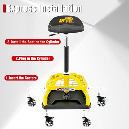 Rolling Shop Stool with Wheels