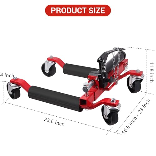2 Pcs Car Wheel Dolly with Hydraulic Tire Jack (2 Count)