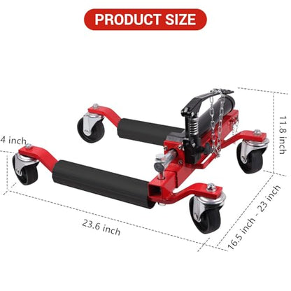 2 Pcs Car Wheel Dolly with Hydraulic Tire Jack (2 Count)