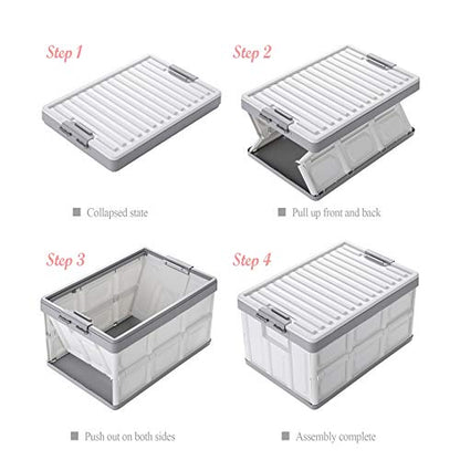 Collapsible Storage Bins with Lids 30L (2 Count)