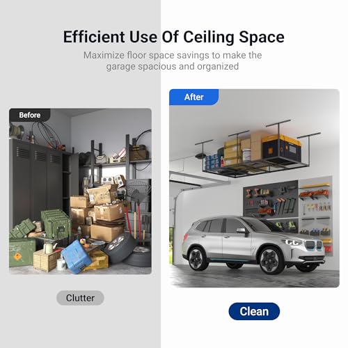 4x8 Overhead Garage Ceiling Storage Rack Adjustable