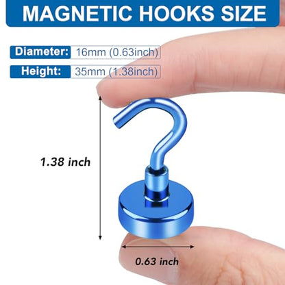 Magnetic Hooks Magnet Hook for Cruise Cabins 30LBS (12 Count)