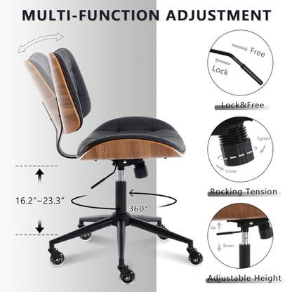 Home Office Desk Chair with Rubber Wheels