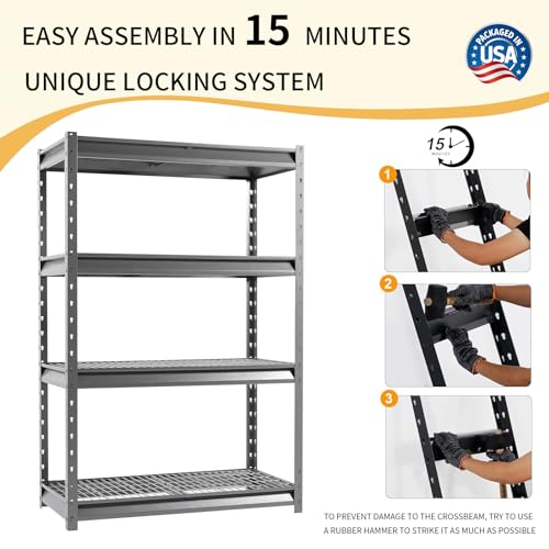 The Atlas 48" W Heavy Duty Garage Shelving Unit Load 12000 Lbs