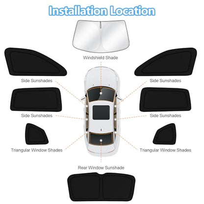 Car Window Shades for Volkswagen Tiguan 2018 2019 2020 2021 2022 2023 Windshield Sun Shade Side Window Cover UV Block Privacy Protection Accessories for Camping Blackout Rear Back Full Set 8PCS (8 Count)