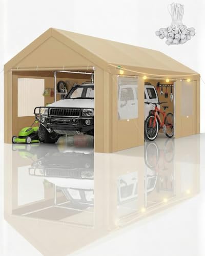 12x20 FT Heavy Duty Carport with Galvanized Frame