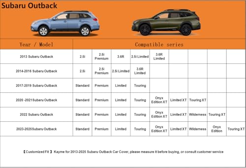 6 Layers Waterproof SUV Car Cover for Subaru Outback 1994